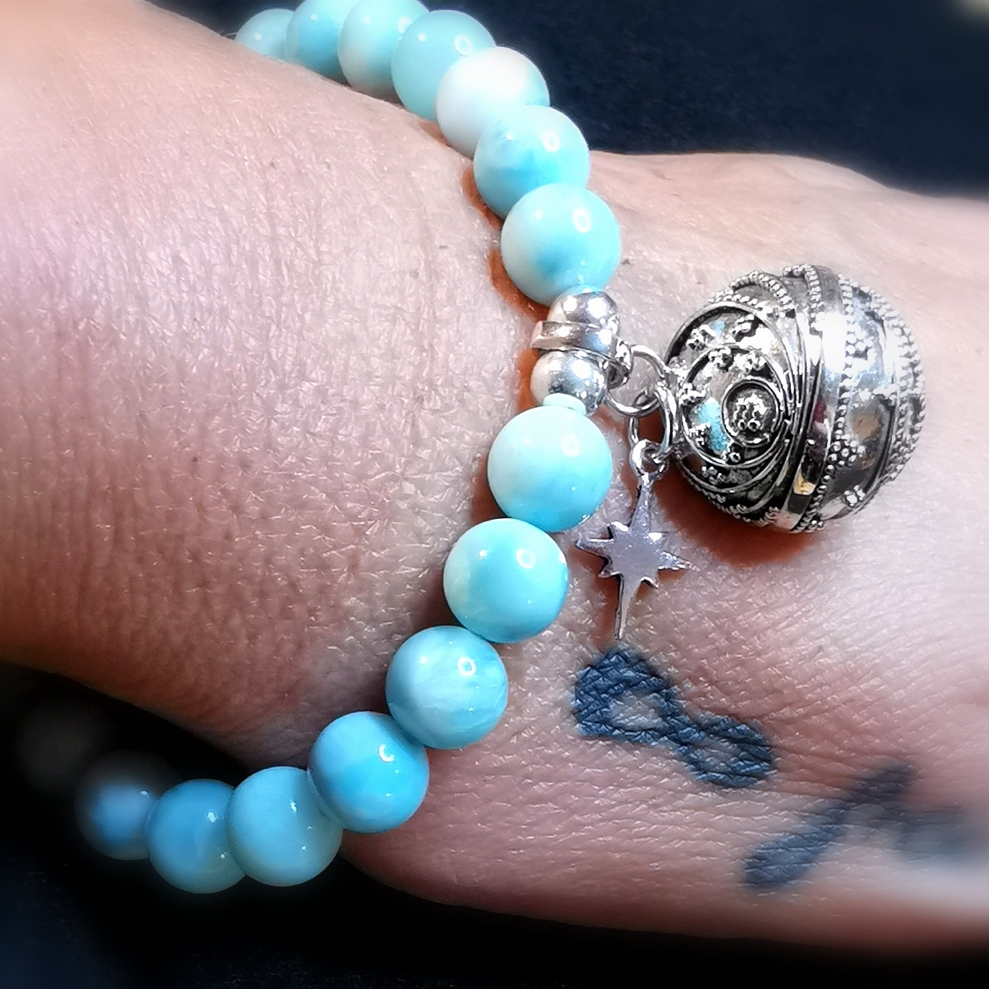 Armband türkis Perlen Entspannung Kugeln Meditation Glücksbringer Modeschmuck