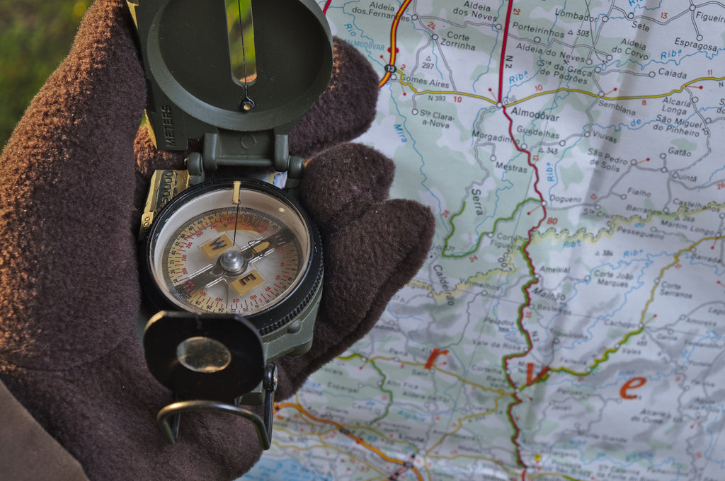 Navigation using a compass and map