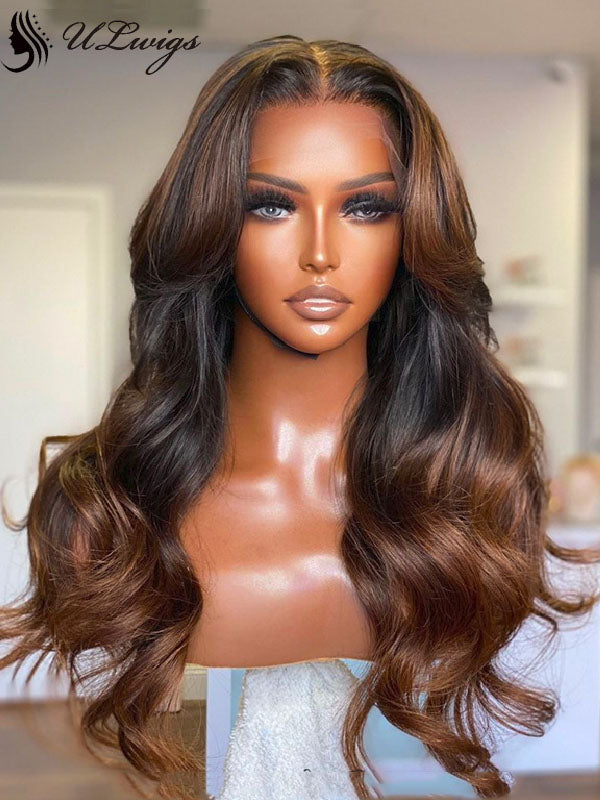 medium brown lace front wig