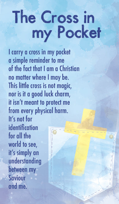 The Cross In My Pocket Prayer Card Double Sided Kevin Mayhew