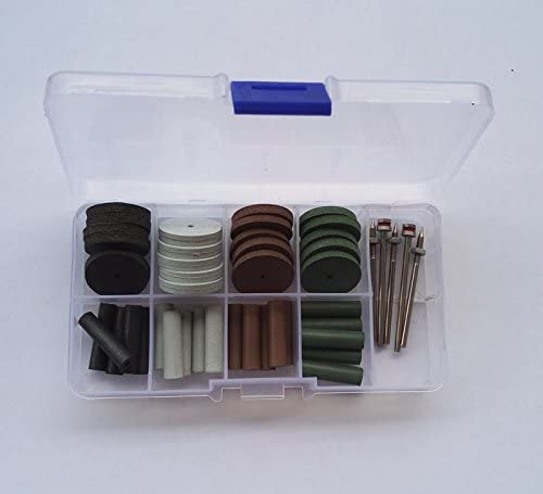 Airgoesin 40pcs Beauty Silicone Rubber Polishing Wheels Polisher + 4pcs Mandrel Shank for Rotary Hand pieces