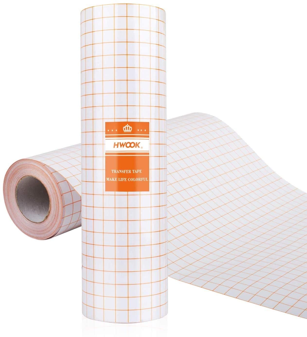 Clear Vinyl Transfer Paper Tape Roll-12 x 70 FT Alignment Grid Application Tape for of Cameo or Cricut Self Adhesive Vinyl for Decals, Signs, Walls, Windows and Other Smooth Surfaces