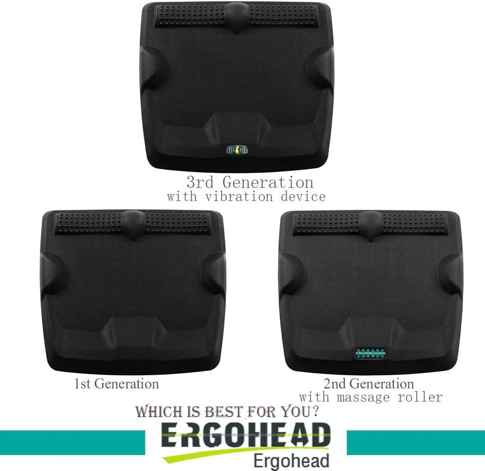 Ergohead Standing Desk Mat, Upgraded Ergonomic Not-Flat Vibrating Office Standing Mats for Foot Support and Massage Anti Fatigue Comfort Floor Mat, 26 x 28 inches, Black