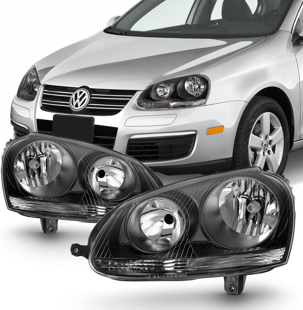 For VW Jetta/GTI/R21/Rabbit MK5 Halogen Type Black Bezel Headlight Lamp Assembly
