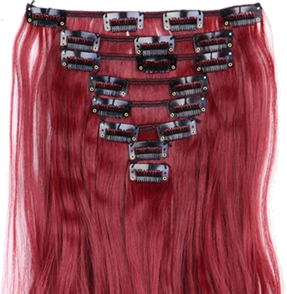 Focussexy Women 8pcs Wavy Curly Clip in Hair Extensions(24