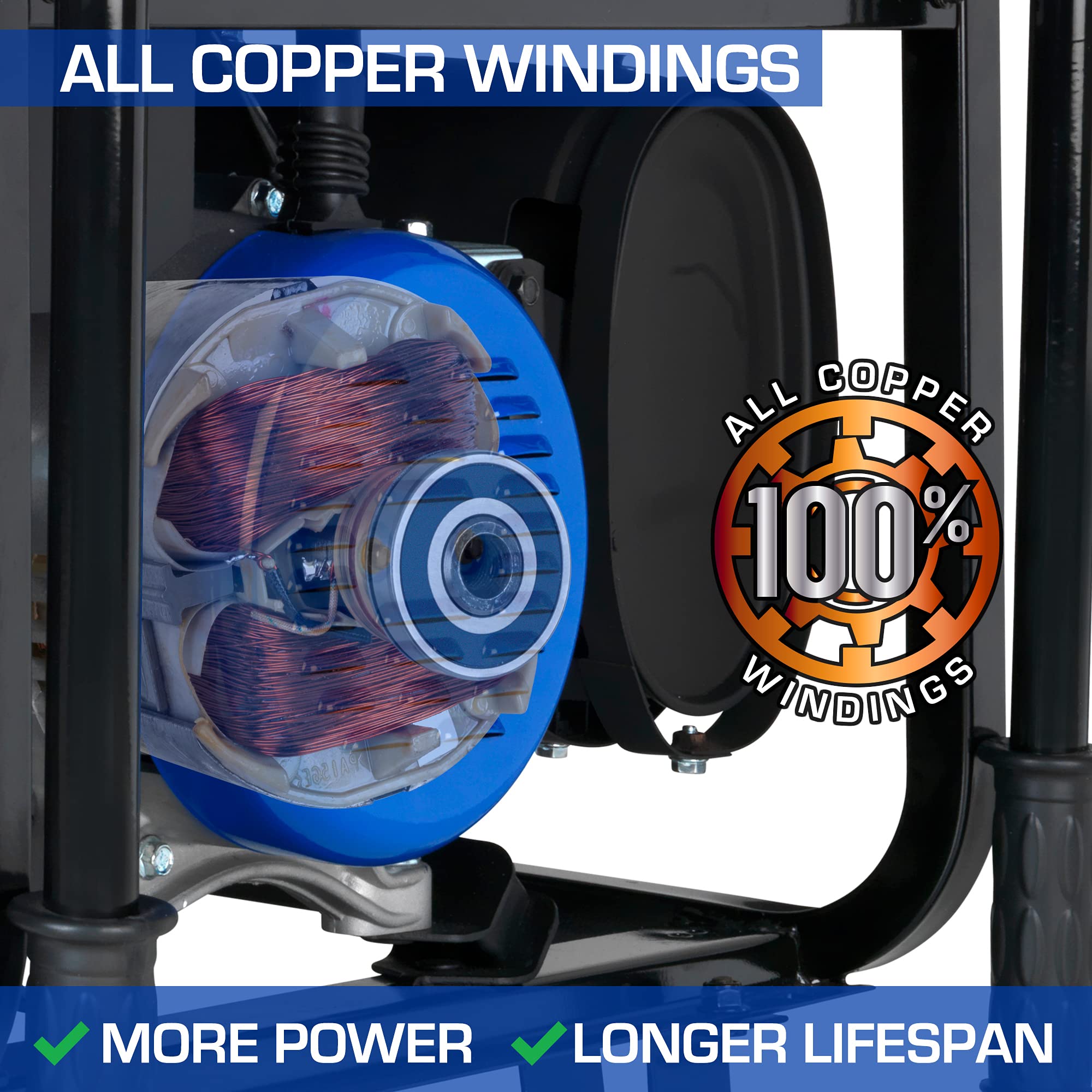 DuroMax XP5500EH Electric Start-Camping & RV Ready, 50 State Approved Dual Fuel Portable Generator-5500 Watt Gas or Propane Powered, Blue/Black