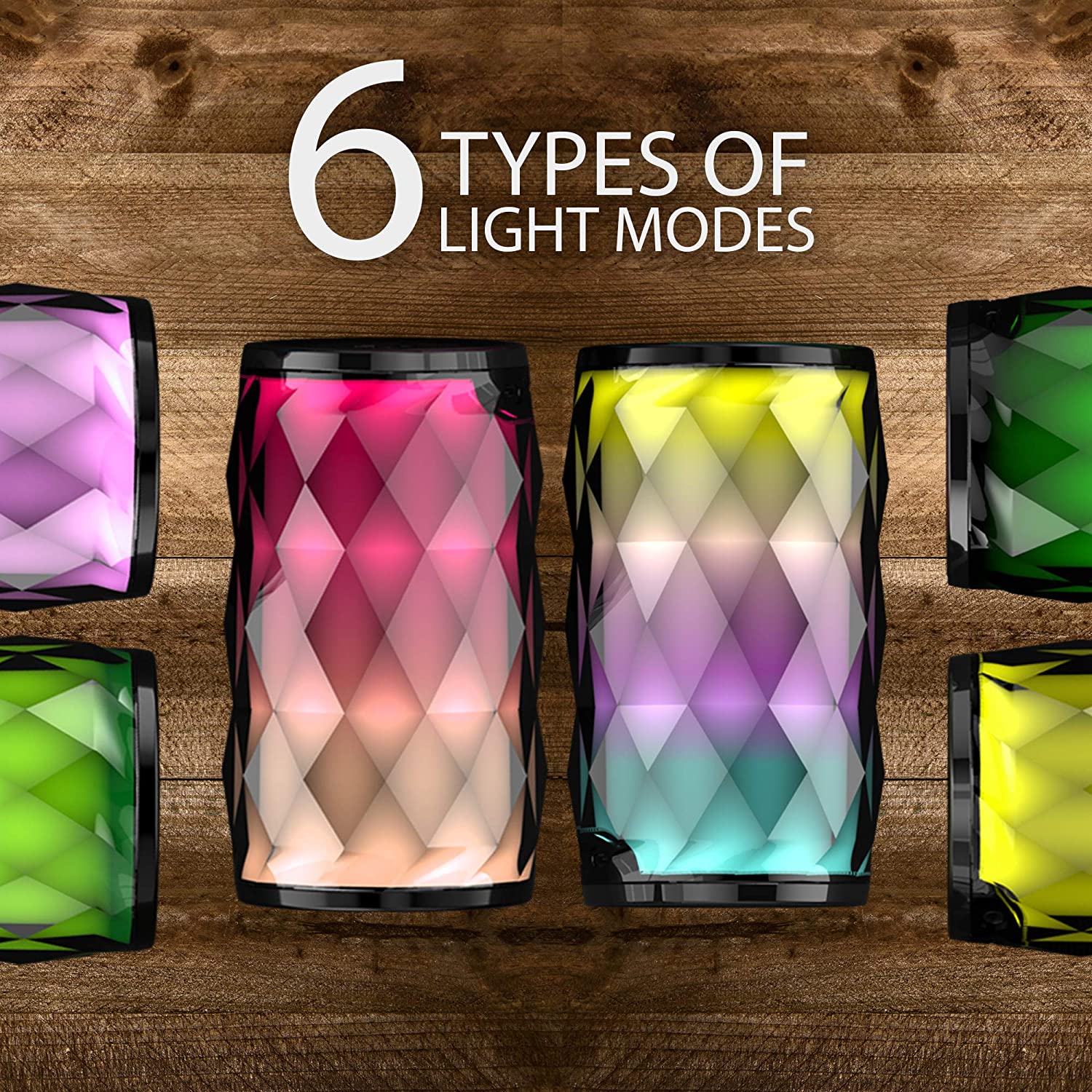 Night Light Bluetooth Speaker, SHAVA Jewel Portable Wireless Bluetooth Speaker Touch Control RGB Speaker 6 Color LED Themes Bedside Table Lamp, Speakerphone/PC/