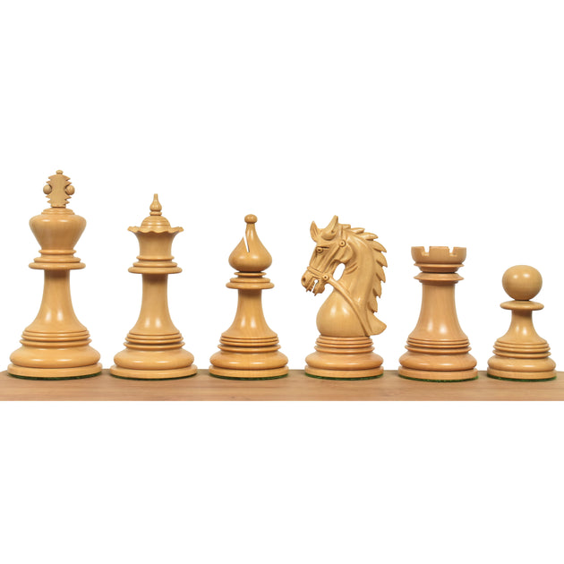 HAND CRAFTED SET K=4 3/8" maple NAPOLEON LARGE WATERLOO CHESS MEN 591 