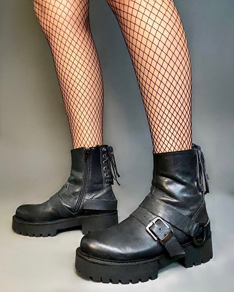 retro leather boots