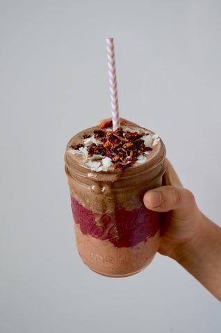 cacao nib rose smoothie