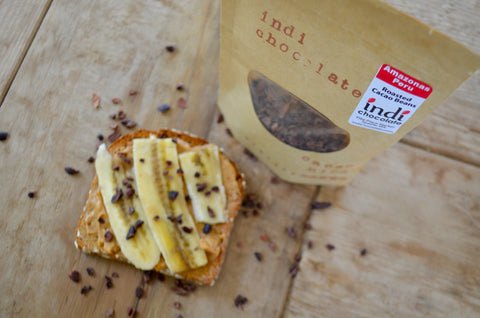 cacao nib banana almond butter toast