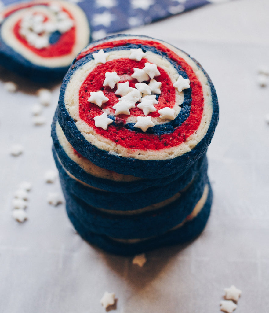 fourth of july pinwheel cookies cacao nibs