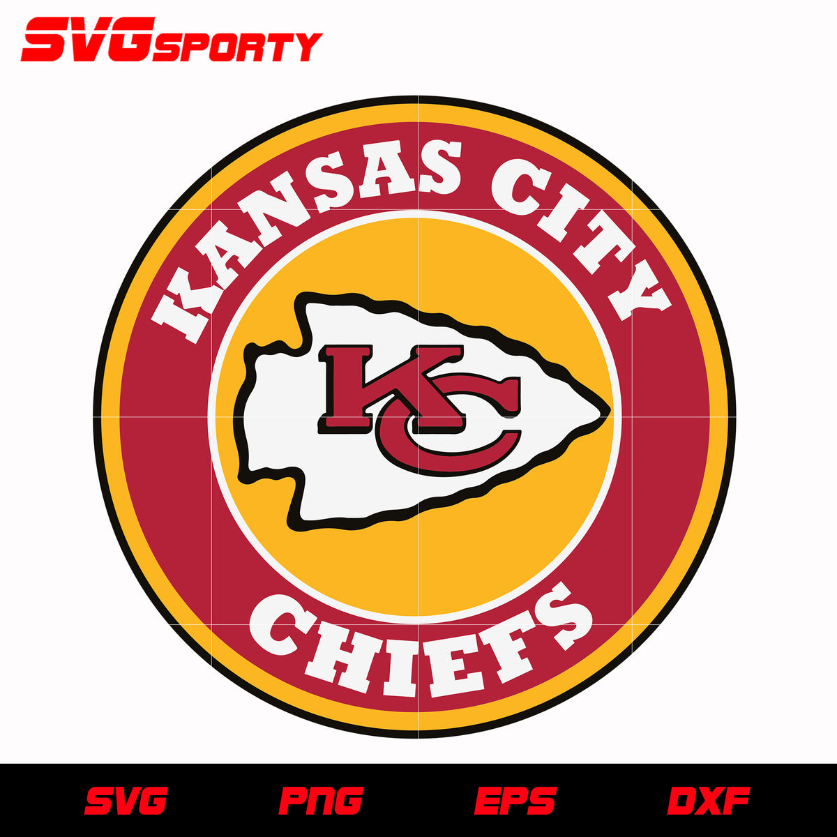 Kansas City Chiefs Logo Circle Svg Nfl Svg Eps Dxf Png Digital Fi Svg Sporty 