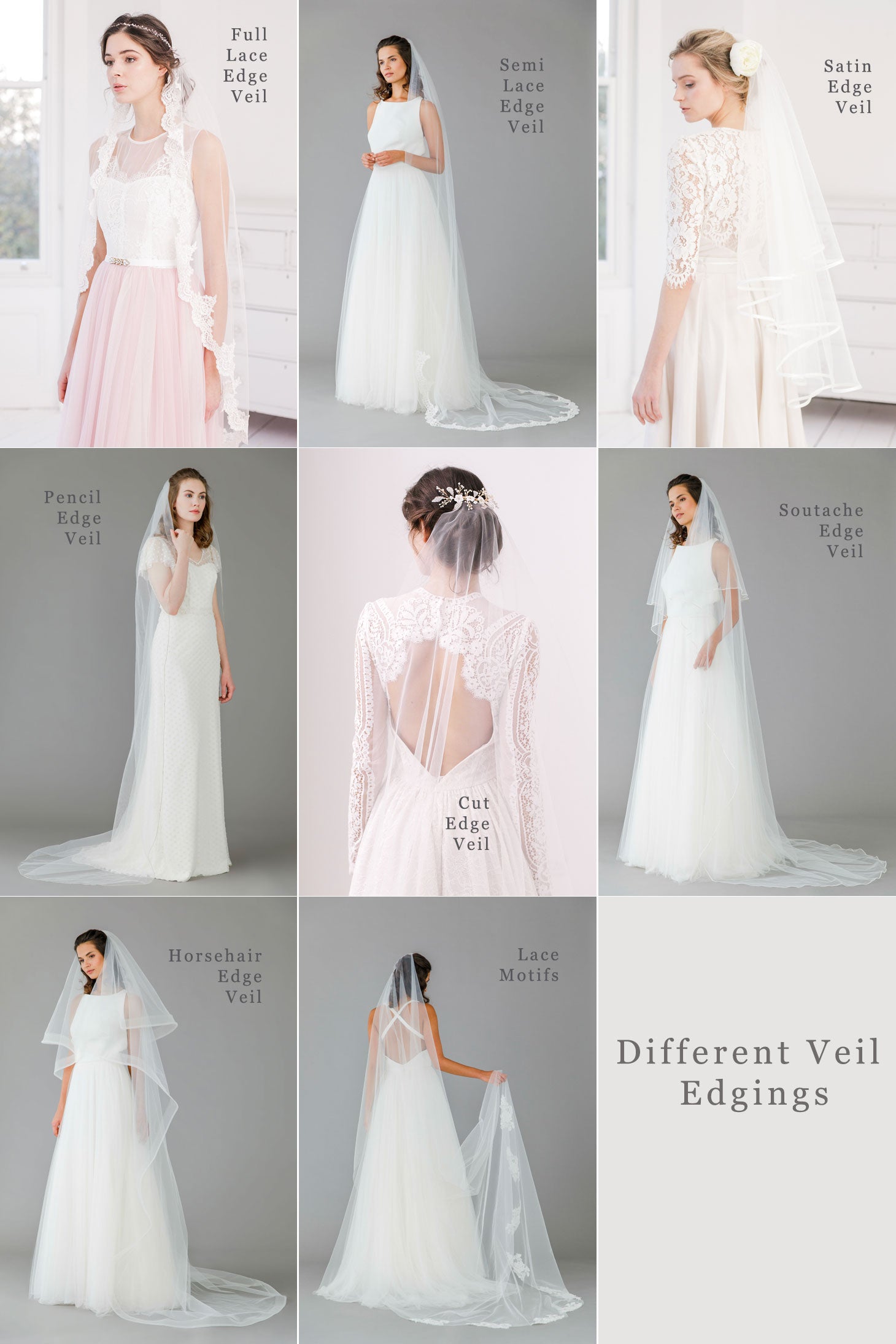 what are the different types of veil edgings available