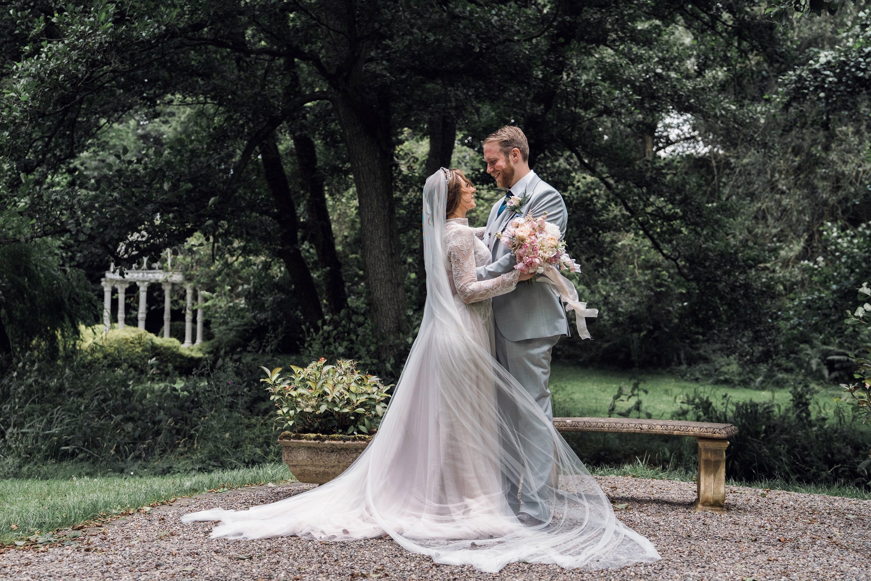 Silk style drop veil - Aspen - Bespoke Embroidery - Britten Bride - Lucy
