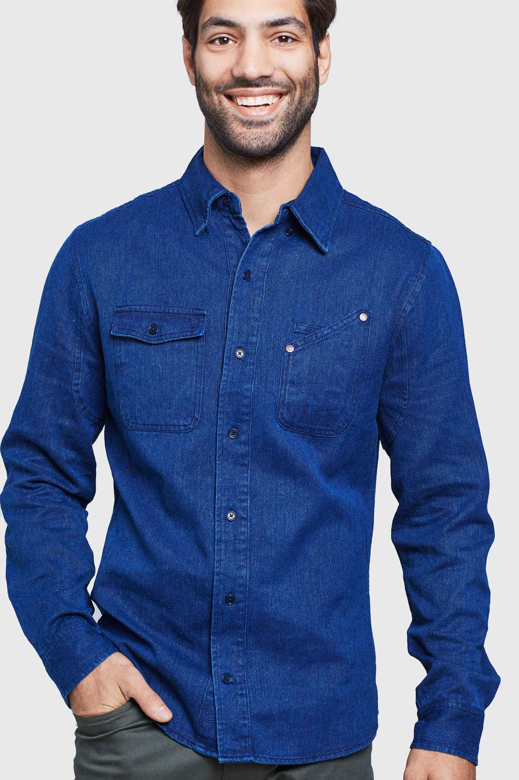 blue denim shirt