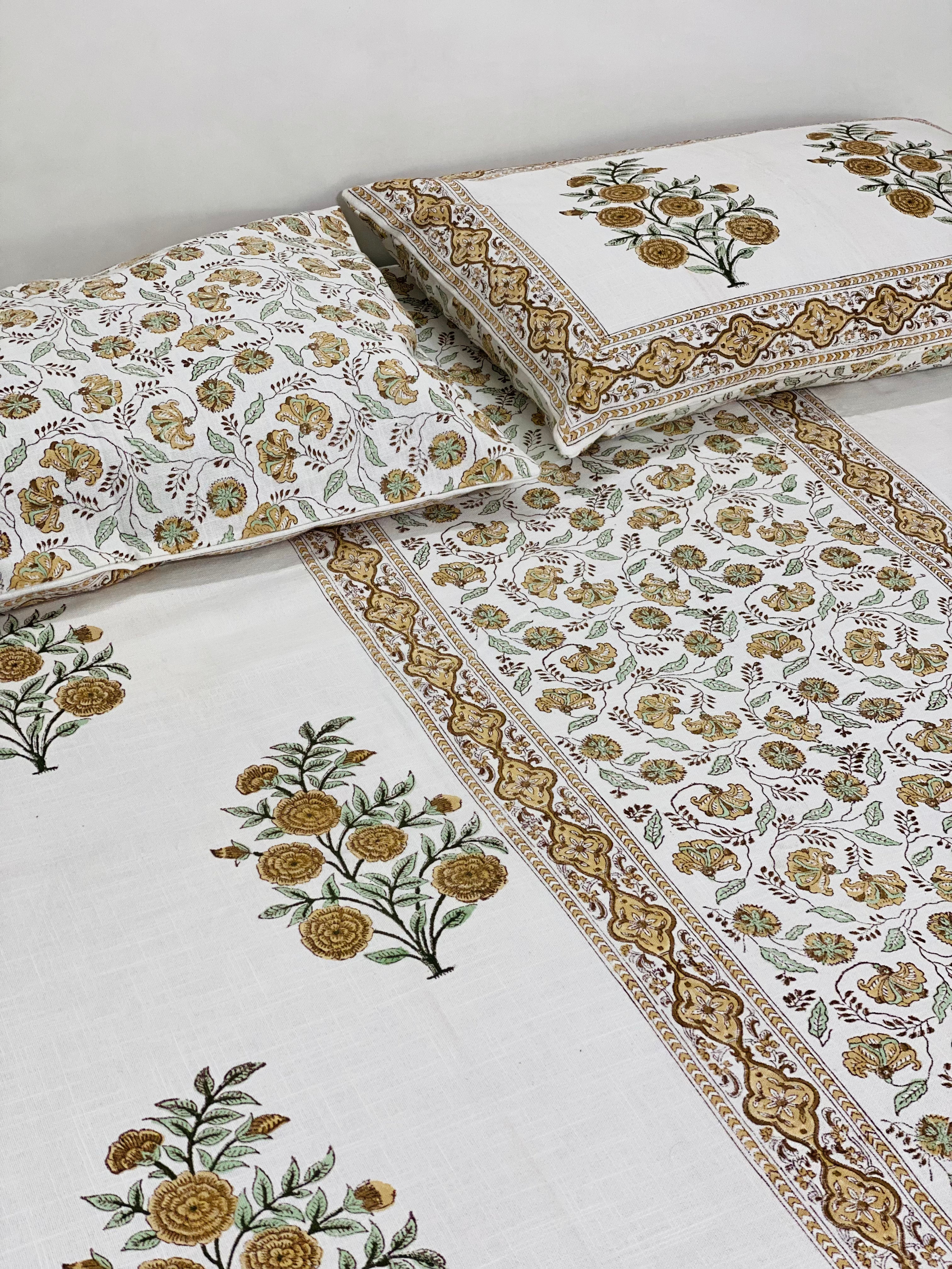 Hand Block Printed Handloom Cotton Bedspread