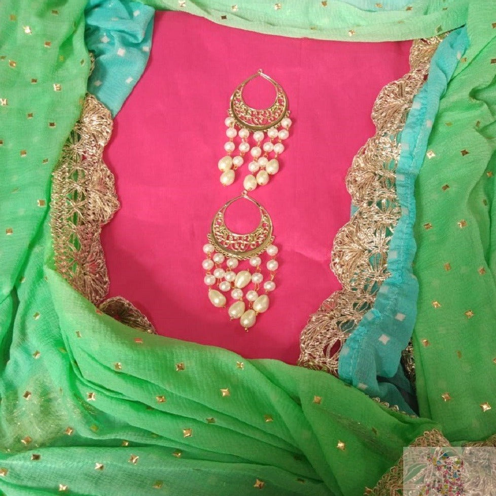 Punjabi Suits Party Wear In Pink And Greensalwar Kameez Online Uk ...