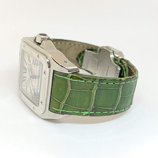 cartier santos green strap