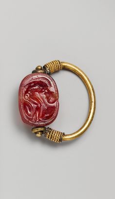 Carnelian scarab Period: Late Classical. Date: early 4th century B.C. Culture: Etruscan