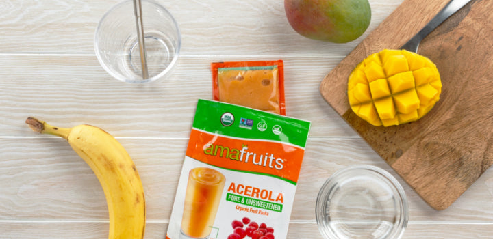 Ingredients for Acerola Mango Banana smoothie