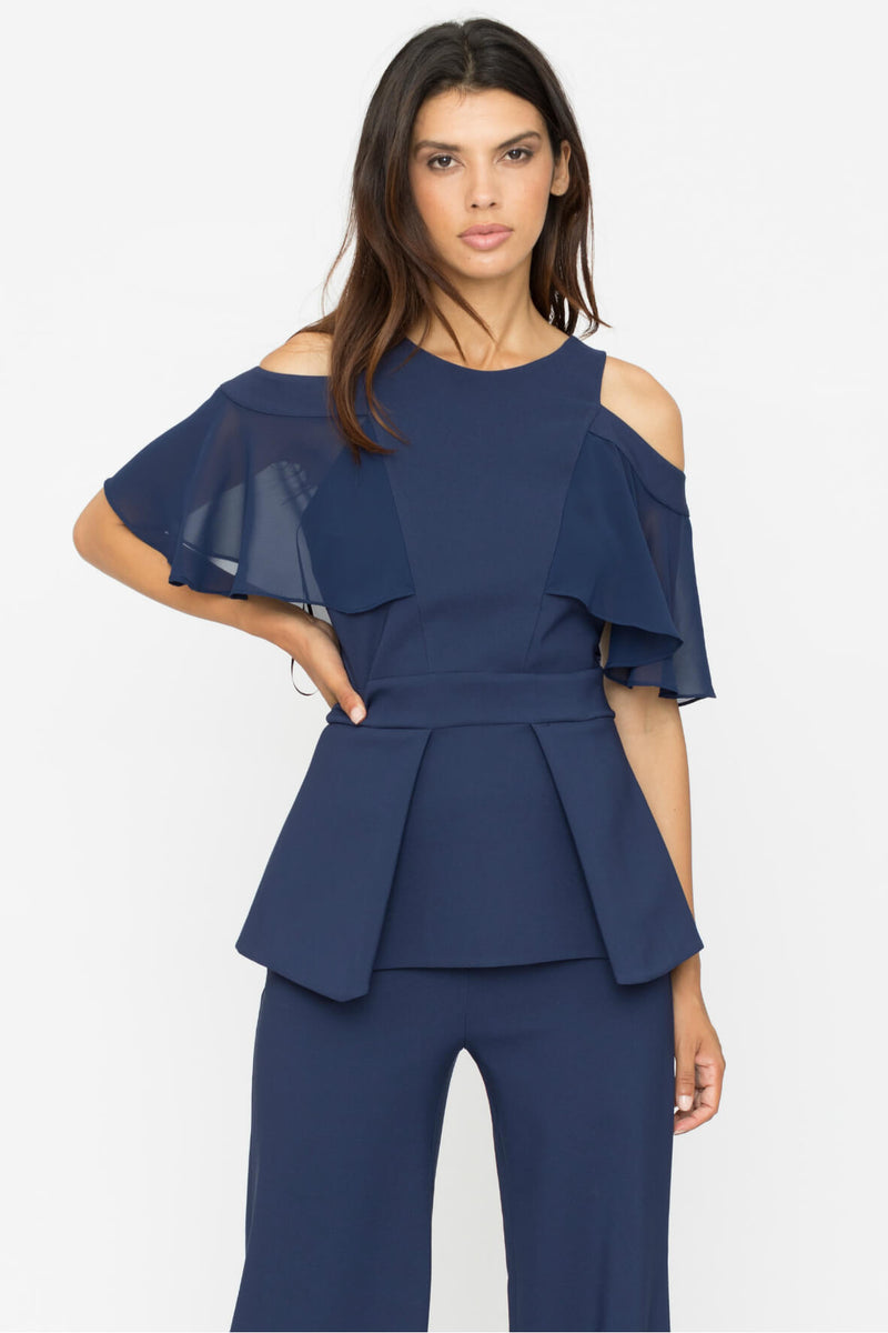 crepe peplum top