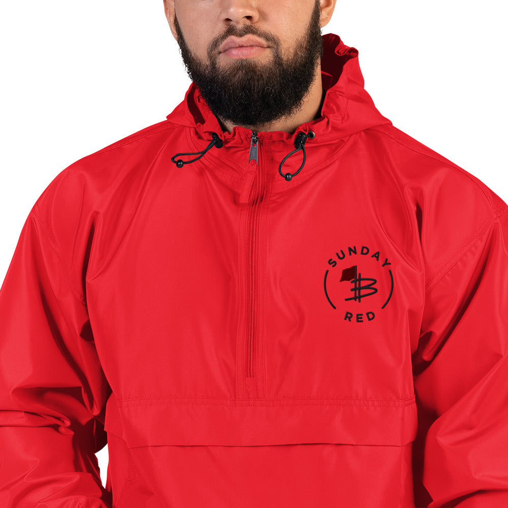 champion packable jacket red