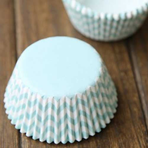 Leia Chevron cupcake Cupcake Blue â€“ Wrappers Sage Light vintage Greaseproof blue Liners liners