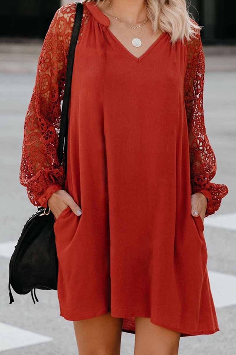 Florcoo V-Neck Lace Dress