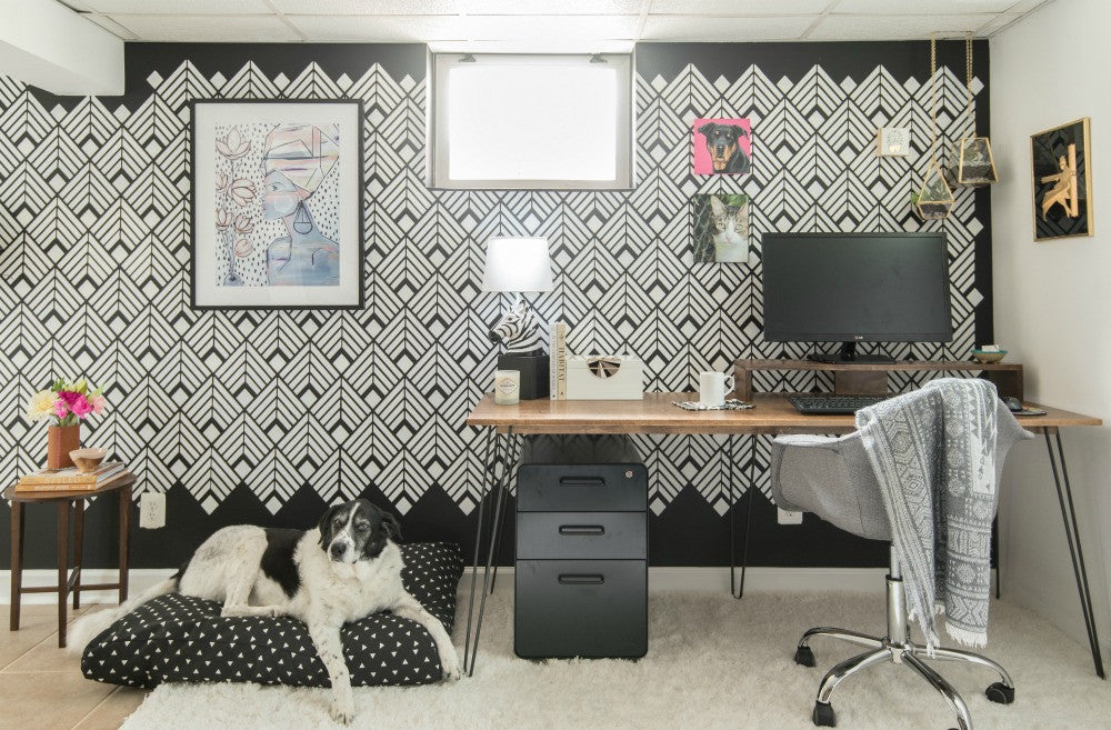 Janery One Room Challenge Black and White Office Reveal 