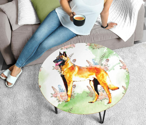 Belgian Malinois Dog Print Circular Coffee Table