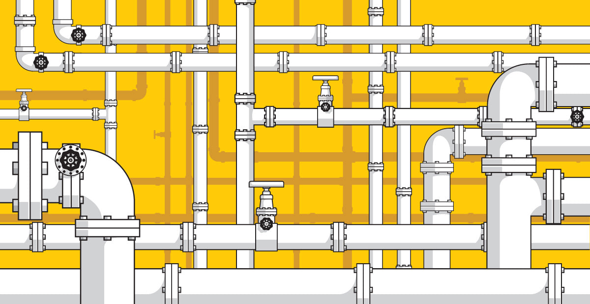 yellow water pipes