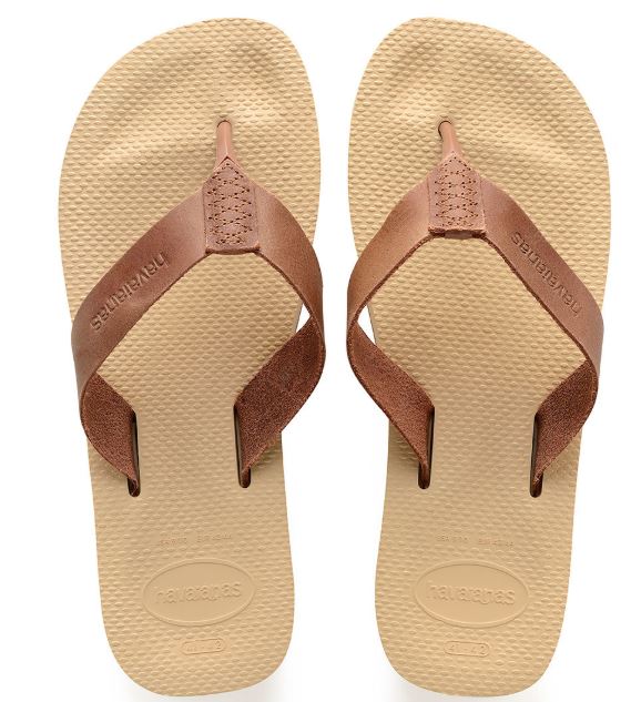 havaianas mens leather flip flops