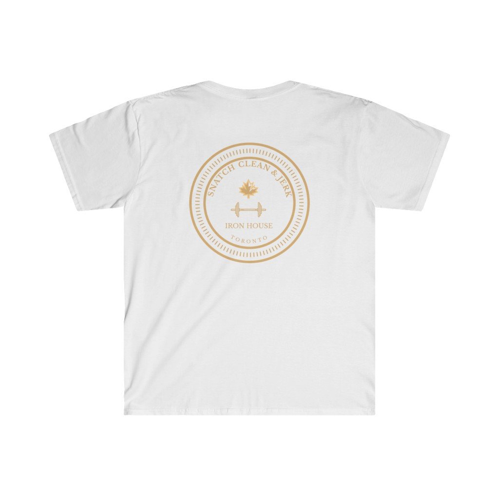 Men's Weightlifting Fitted Short Sleeve Tee White