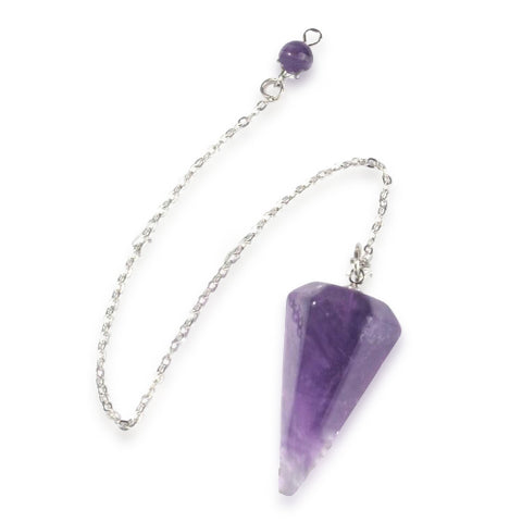 Pendule Divinatoire Améthyste, violet avec sa chainette