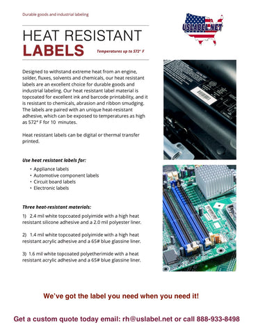 Heat resistant labels 