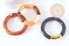 Bracelet jonc élastiqué résine ambre, noir et or imitation pierre 50mm,idée cadeau anniversaire, l'unité G8831