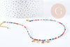 Kit collier Vecchio multicolore personnalisé lettres zircon 40cm, Coffrets et kits création de bijoux fantaisie DIY, la pochette G8749