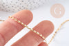 Chaine ovale laiton dorée 14 carats fantaisie 5mm, chaine doree,chaine plaquée or, création bijoux, X1metre, G0395