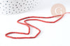 Perles heishi howlite naturelle rouge 2mm, fil de 30cm, X1 G7266