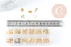 Boite Kit mix de 12 types de fournitures et perles zamac laiton doré, Coffrets et kits création de bijoux fantaisie DIY, X1 G8843