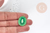 Pendentif Kiwi zamac doré émail vert 26.5mm, création bijoux fruits, X1 G9000