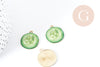 Pendentif Concombre zamac doré émail vert 26mm,création bijoux fruits, X1 G9004