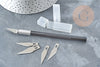 Cutter type scalpel +5 lames de rechange haute précision, X1 G8538
