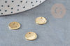 Pendentif médaille ronde acier 304 inoxydable doré 10mm, pendentif dorésans nickel X10 (4.5gr)G0071