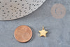 Pendentif étoileacier 304 inoxydable dore 12mm, breloque doré sans nickel pour création bijoux,X2 G2640