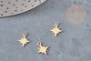Pendentif acier 304 dore étoile polaire 11.5mm ,breloque doré acier doré sans nickel pour création bijoux, X2 G6326