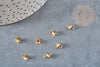 Bélière dorée, fourniture créative,support à coller,support pendentif doré, support perle pendentif,création collier,8x5mm, X10 G0508