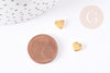 Pendentif acier 201 inoxydable dore cœur 6mm, création bijoux acier X5 G6246