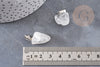 Pendentif cristal de roche roulé acier platine, pendentif pierre acier inoxydable, bijou pendentif pierre naturelle,15-35mm, X1 G4044
